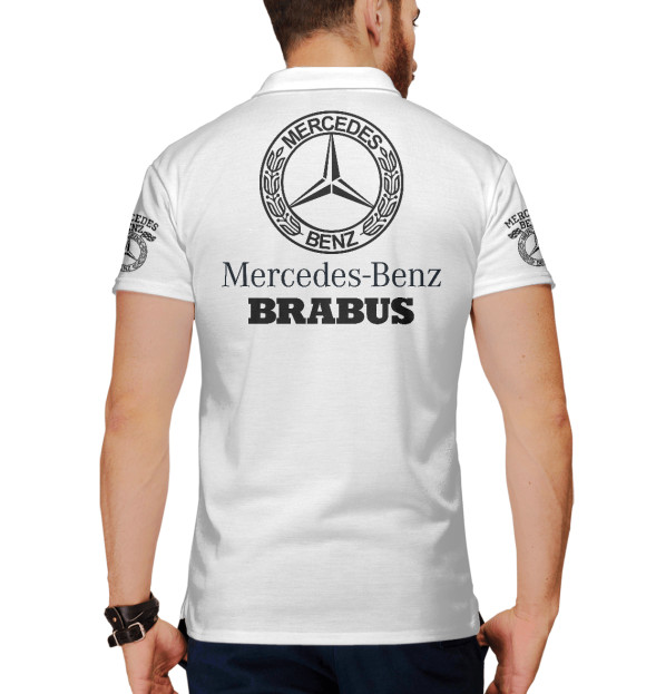 Мужское поло с изображением Mercedes-Benz цвета Белый