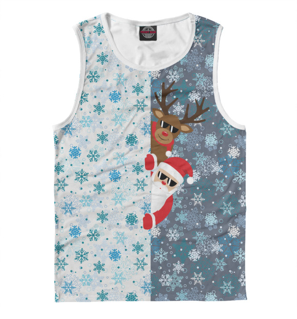 Мужская майка с изображением С Новым Годом! цвета Белый