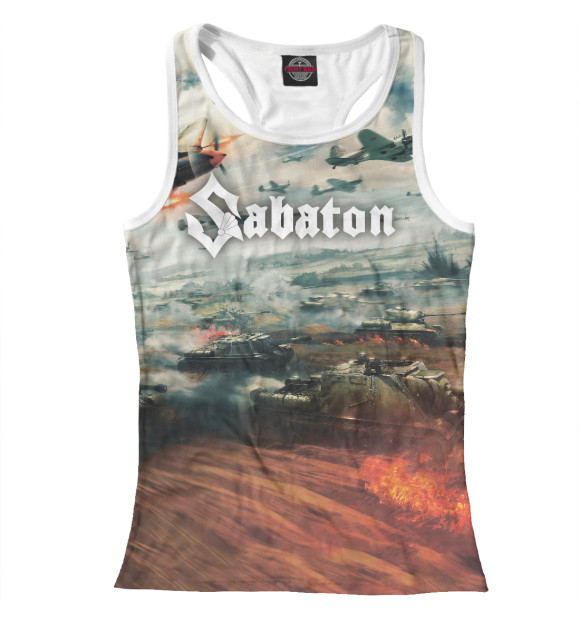 Женская майка-борцовка с изображением Sabaton цвета Белый