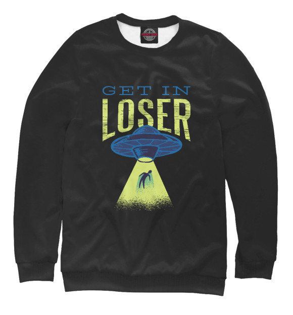 Свитшот для девочек с изображением Get in looser цвета Белый