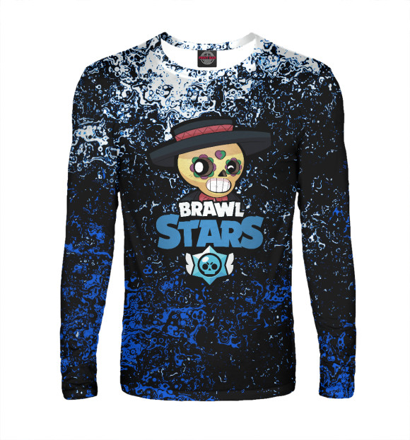 Мужской лонгслив с притом Brawl Stars цвета Белый Мужской лонгслив с изображением Brawl Stars цвета Белый
