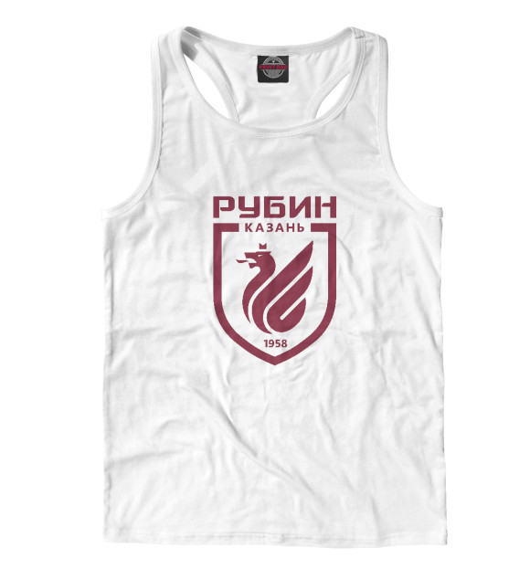 Мужская майка-борцовка с изображением ФК Рубин цвета Белый