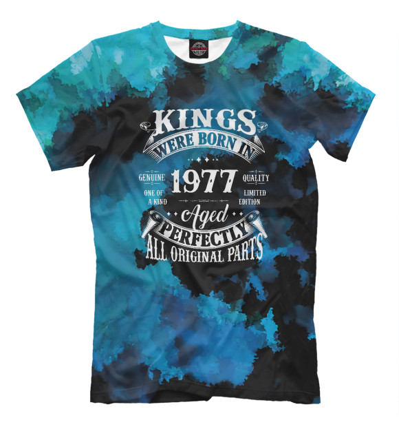 Футболка для мальчиков с изображением Kings Born in 1977 цвета Белый