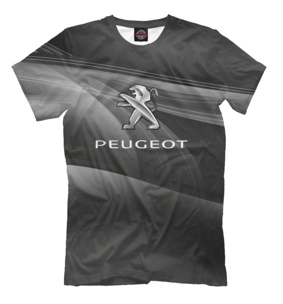 Мужская футболка с изображением Peugeot цвета Белый