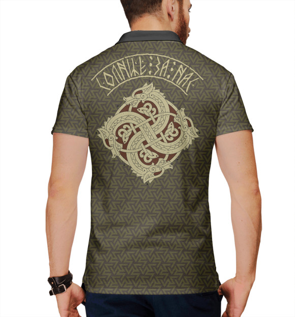 Мужское поло с изображением Предки цвета Белый