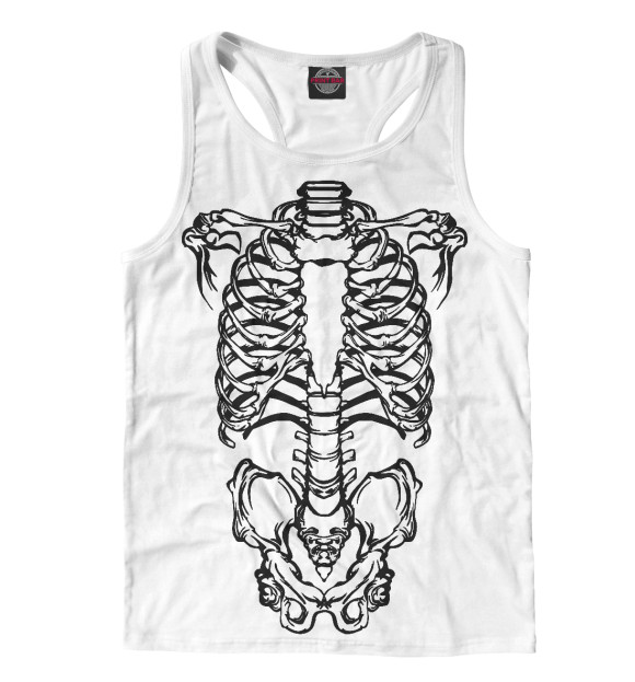 Мужская майка-борцовка с изображением Кости цвета Белый