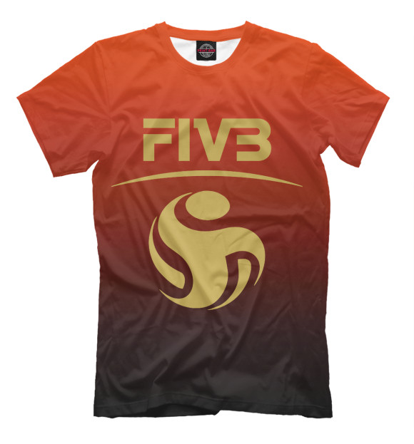 Мужская футболка с изображением FIVB Волейбол цвета Белый