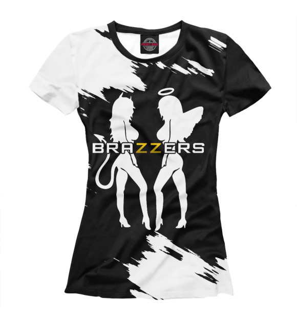 Футболка для девочек с изображением Brazzers цвета Белый