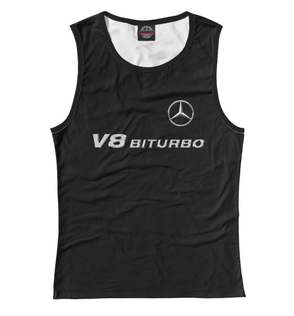 Майка для девочки с изображением V8 BITURBO цвета Белый