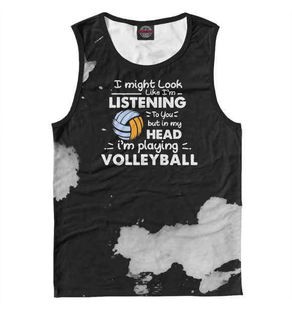 Мужская майка с изображением Volleyball - Beach Sport цвета Белый