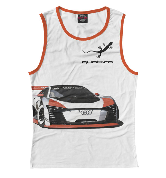 Майка для девочки с изображением Audi quattro цвета Белый