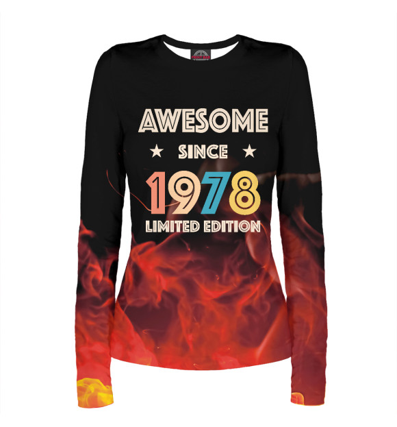 Женский лонгслив с изображением 1978 40th Vintage RETRO цвета Белый