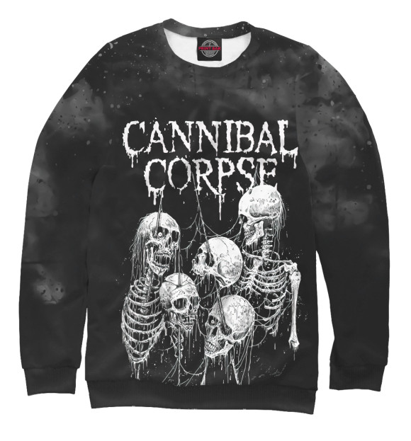 Свитшот для девочек с изображением Cannibal Corpse цвета Белый