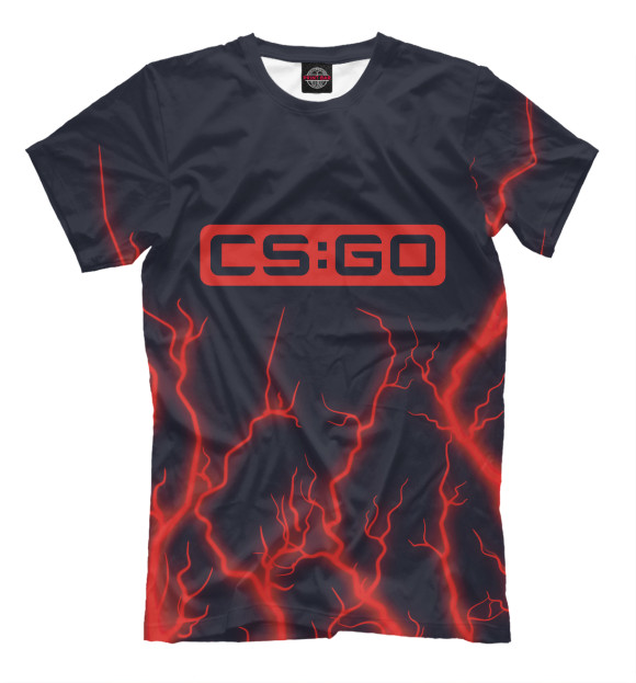 Мужская футболка с изображением CS:GO - Молнии цвета Белый