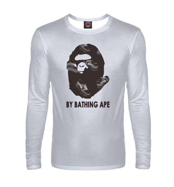 Мужской лонгслив с изображением By Bathing Ape цвета Белый