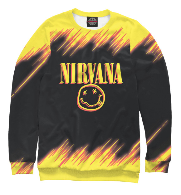 Мужской свитшот с изображением Nirvana цвета Белый