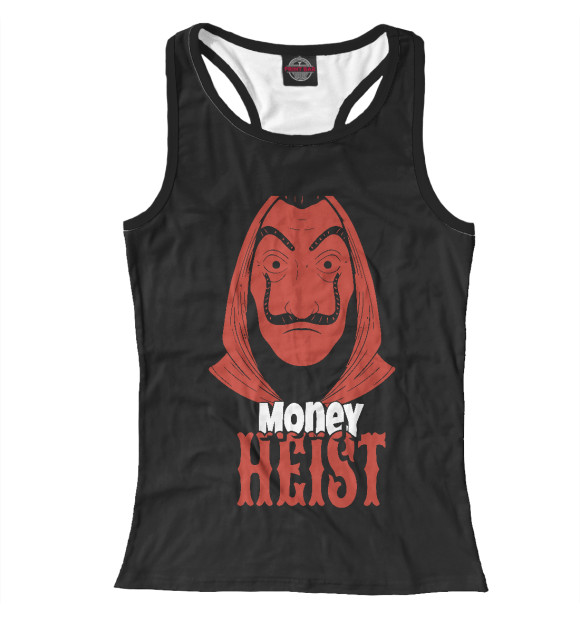 Женская майка-борцовка с изображением Money Heist цвета Белый