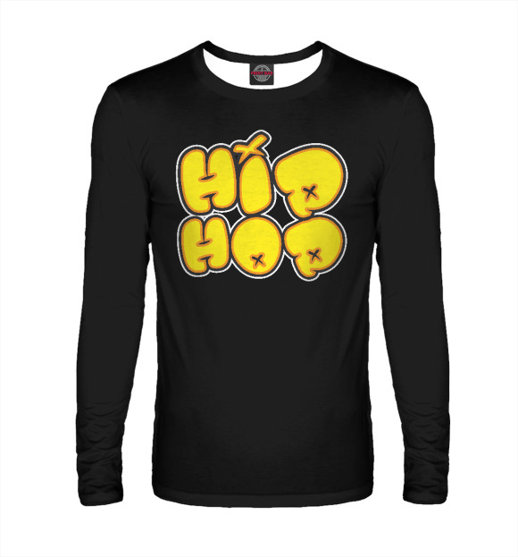 Мужской лонгслив с изображением Hip Hop цвета Белый