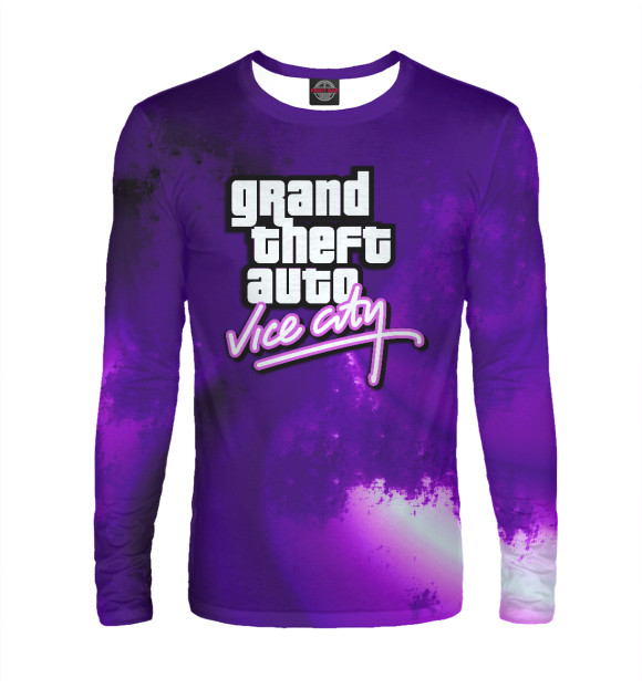 Мужской лонгслив с изображением Vice City цвета Белый