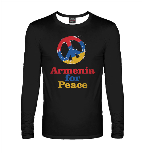 Мужской лонгслив с изображением Армения цвета Белый