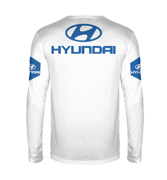 Мужской лонгслив с изображением Hyundai цвета Белый