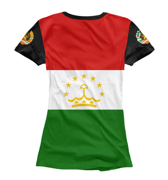 Женская футболка с изображением Tajikistan цвета Белый
