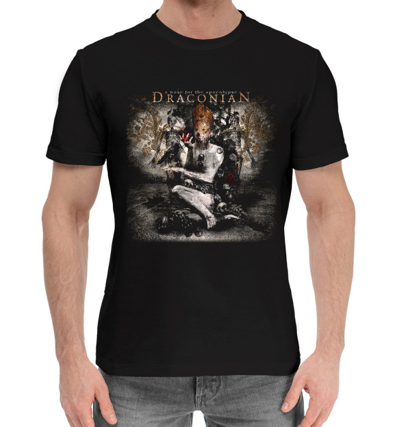 Мужская хлопковая футболка с притом Draconian цвета Черный Мужская хлопковая футболка с изображением Draconian цвета Черный