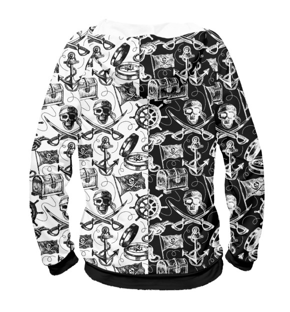 Мужское худи с изображением Пираты (pattern) цвета Белый