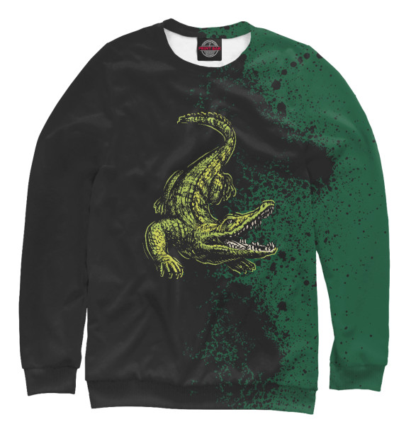 Свитшот для девочек с изображением Vintage Crocodile цвета Белый