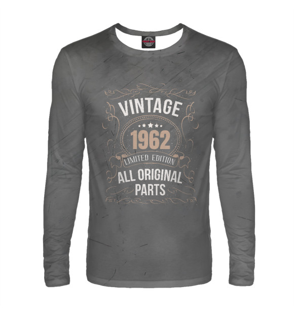 Мужской лонгслив с изображением Vintage 1962 цвета Белый