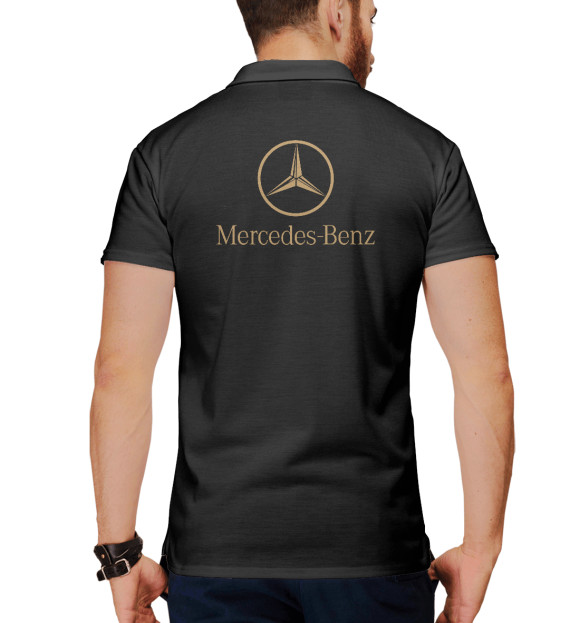Мужское поло с изображением Mercedes-Benz цвета Белый