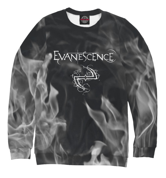 Женский свитшот с изображением Evanescence - пламя цвета Белый