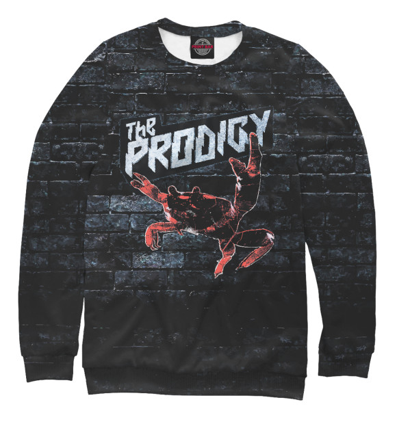 Мужской свитшот с изображением The Prodigy Краб цвета Белый