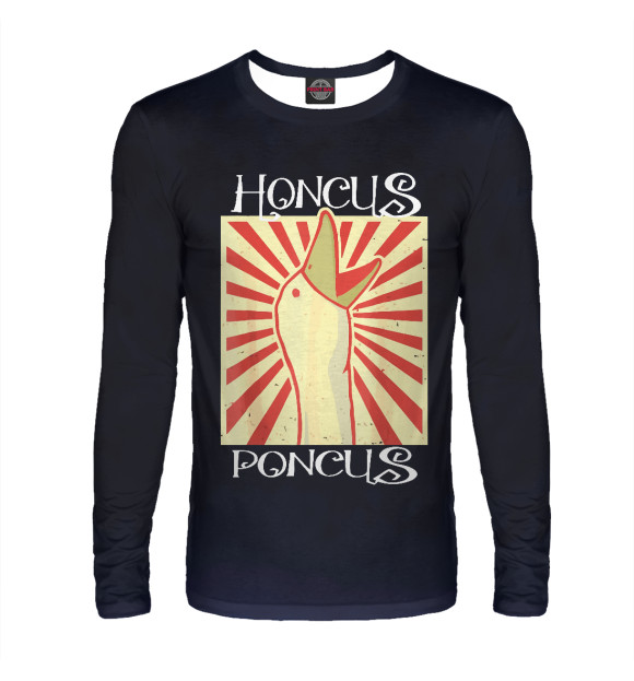 Мужской лонгслив с изображением Honcus Poncus цвета Белый
