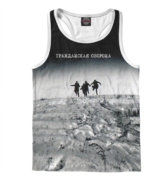 Мужская майка-борцовка с изображением Гражданская оборона цвета Белый