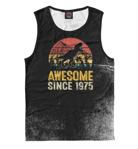Мужская майка с изображением Retro Awesome Since 1975 цвета Белый