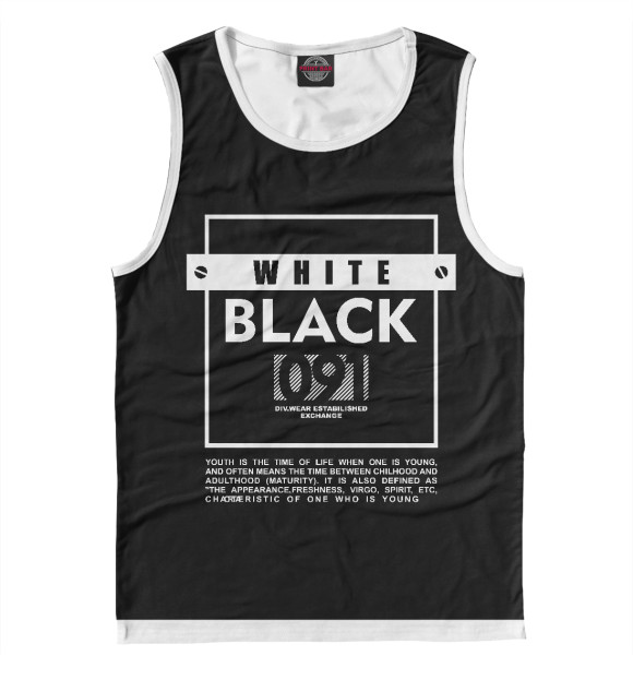 Майка для мальчика с изображением Black and white 091 цвета Белый