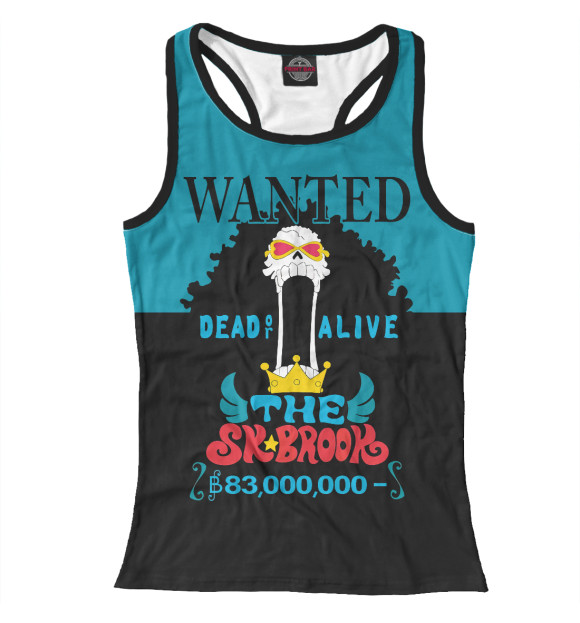 Женская майка-борцовка с изображением One Piece Большой куш цвета Белый