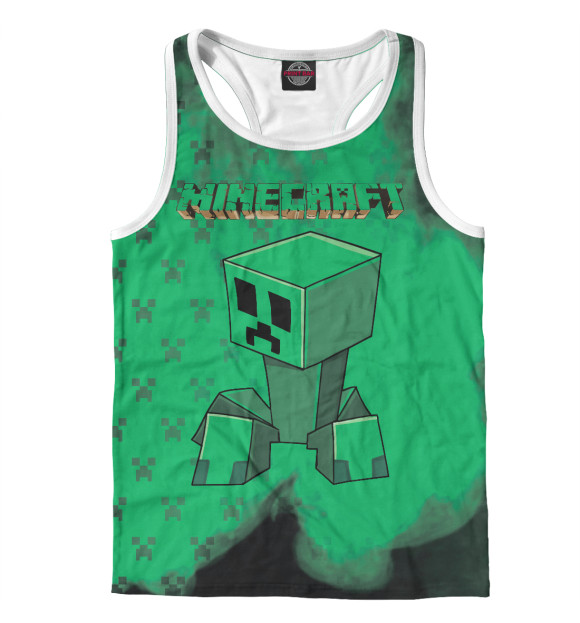 Мужская майка-борцовка с изображением Майнкрафт цвета Белый
