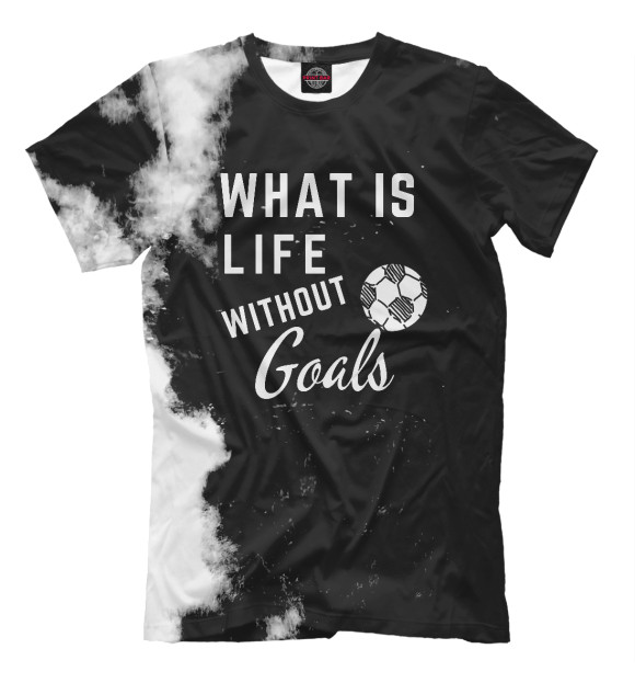 Футболка для мальчиков с изображением What is life without Goals цвета Белый