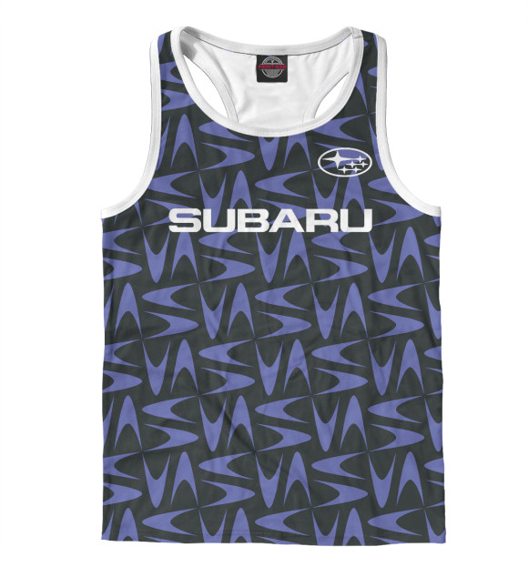 Мужская майка-борцовка с изображением SUBARU цвета Белый