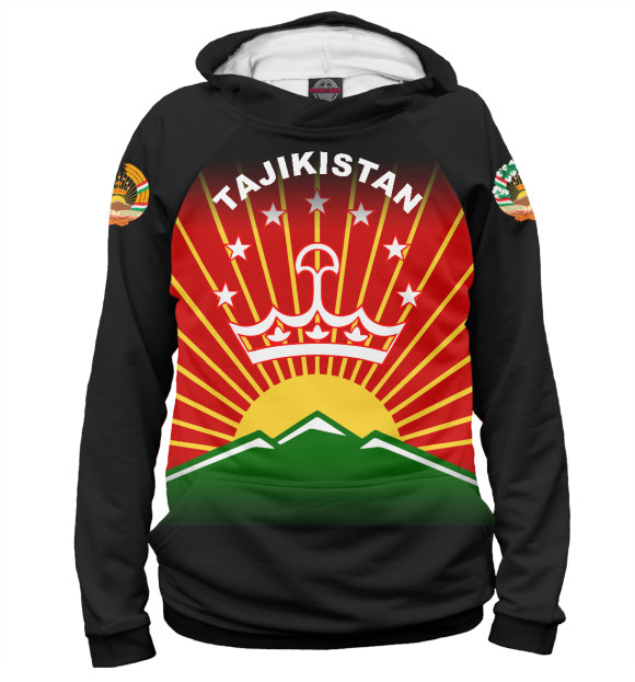 Женское худи с изображением Tajikistan цвета Белый