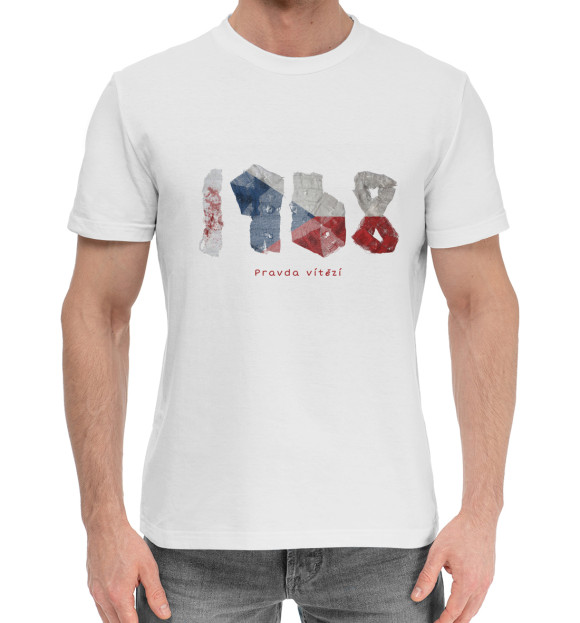 Мужская хлопковая футболка с изображением Правда торжествует цвета Белый