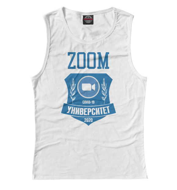 Майка для девочки с изображением ZOOM обучение 2020 цвета Белый