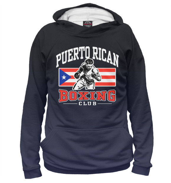 Женское худи с изображением Puerto Rican Boxing цвета Белый