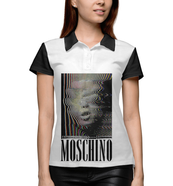Женское поло с изображением Moschino цвета Белый