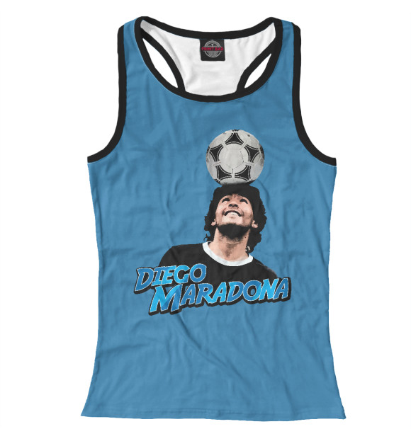 Женская майка-борцовка с изображением Diego Maradona цвета Белый