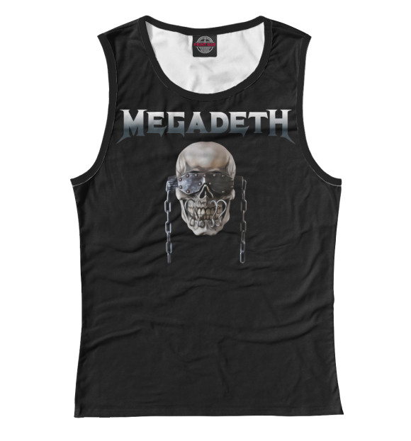 Женская майка с изображением Megadeth цвета Белый