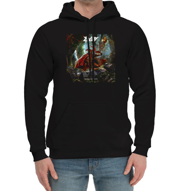 Мужской хлопковый худи с притом Edguy цвета Черный Мужской хлопковый худи с изображением Edguy цвета Черный