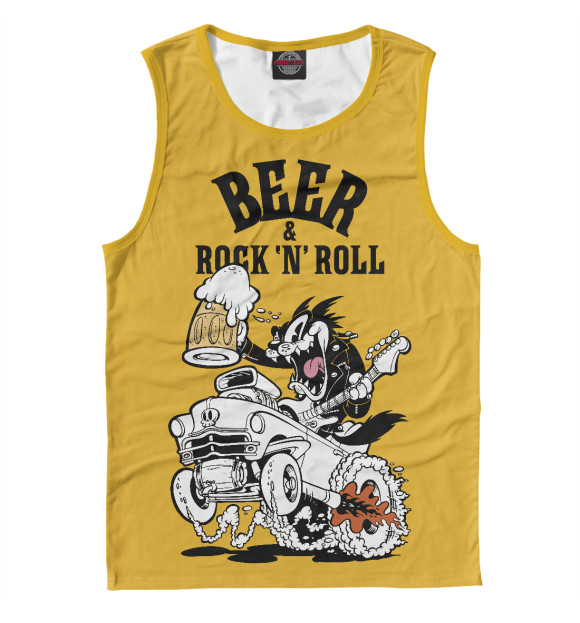 Майка для мальчика с изображением Beer & Rock 'n' Roll цвета Белый